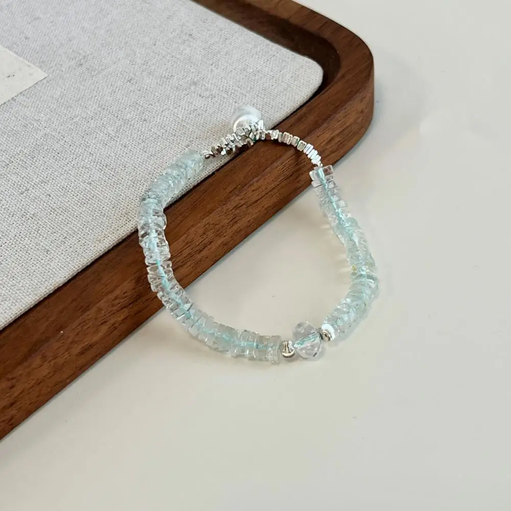 KAKODIY Natural Topaz Women's Bracelet Matte 925 Sterling Silver Jewelry Bead Bracelet detail 5