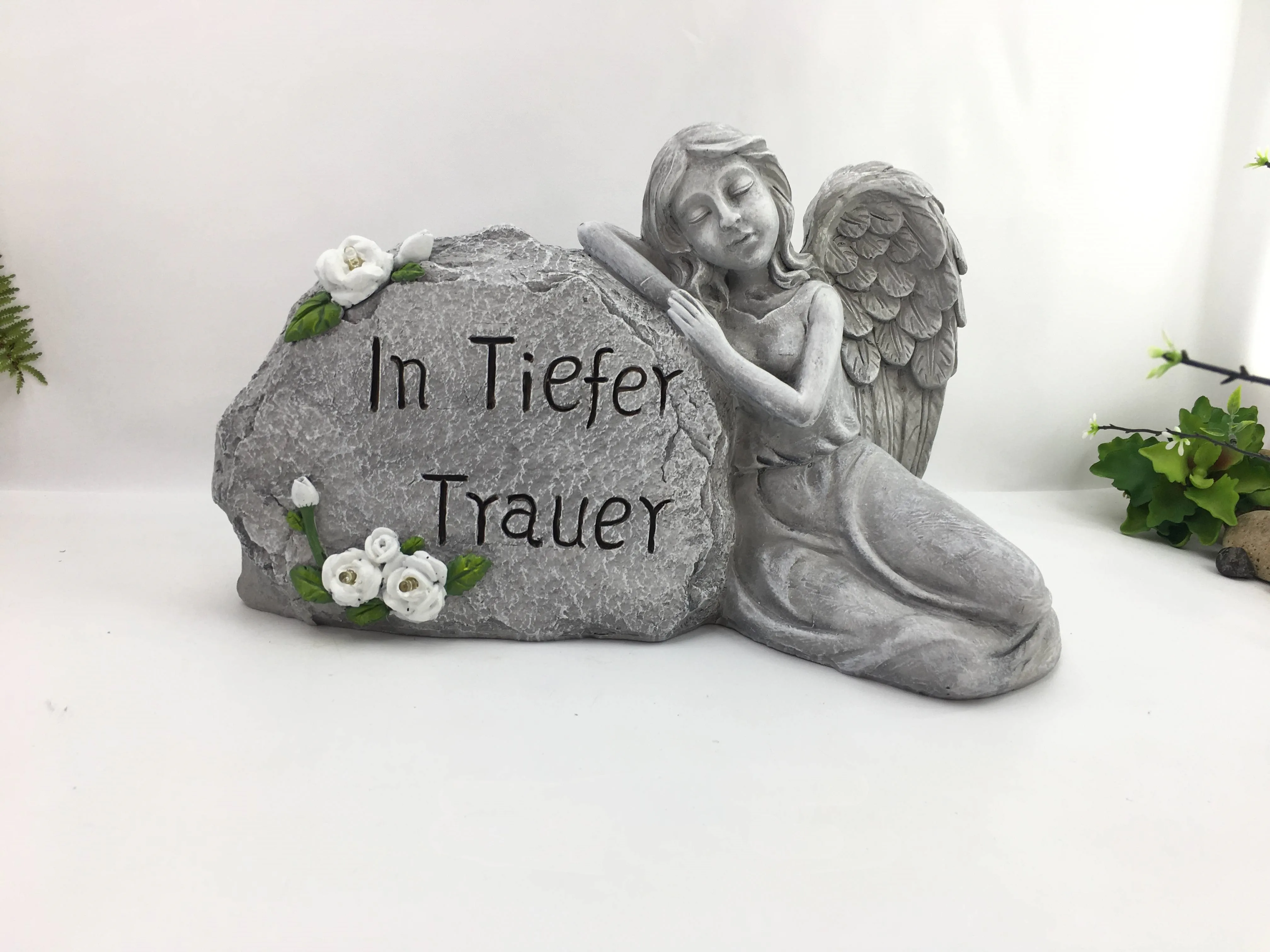 Statuetta Angelo Con Cane - Regalo Commemorativo Per Amanti Degli Animali, Realizzata A Mano - Foto 2