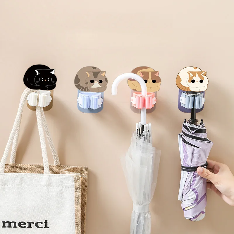 Mop Wall Mount Clip Hook No-Punch Self-Adhesive. Mop wall mount clip novelty hooks no - punch self - adhesive supplier