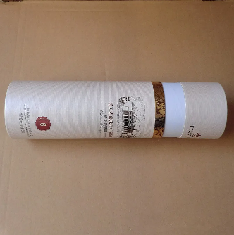 Luxury Custom Eco Friendly Biodegradable Cardboard Cylinder Box for Whiskey Olive Oil Wine Bottle Packaging Paper Tube