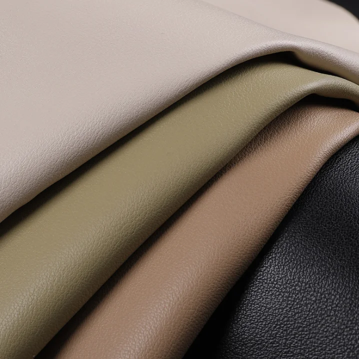 New Style Lychee Embossing Synthetic Leather Solvent-free PU Leather for Sofa details