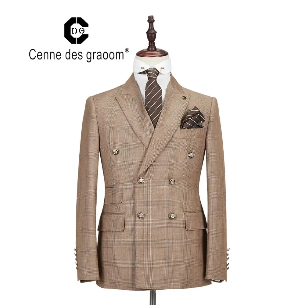 brown slim suit