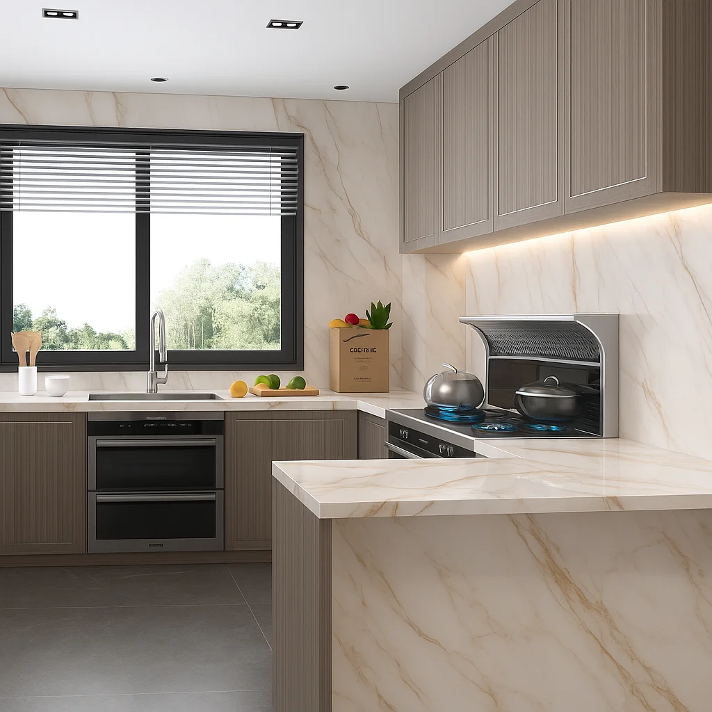 New Arrival Calacatta Gold Sintered Stone Foshan Rock Slab Glossy Porcelain Tiles Sintered Stone Slab