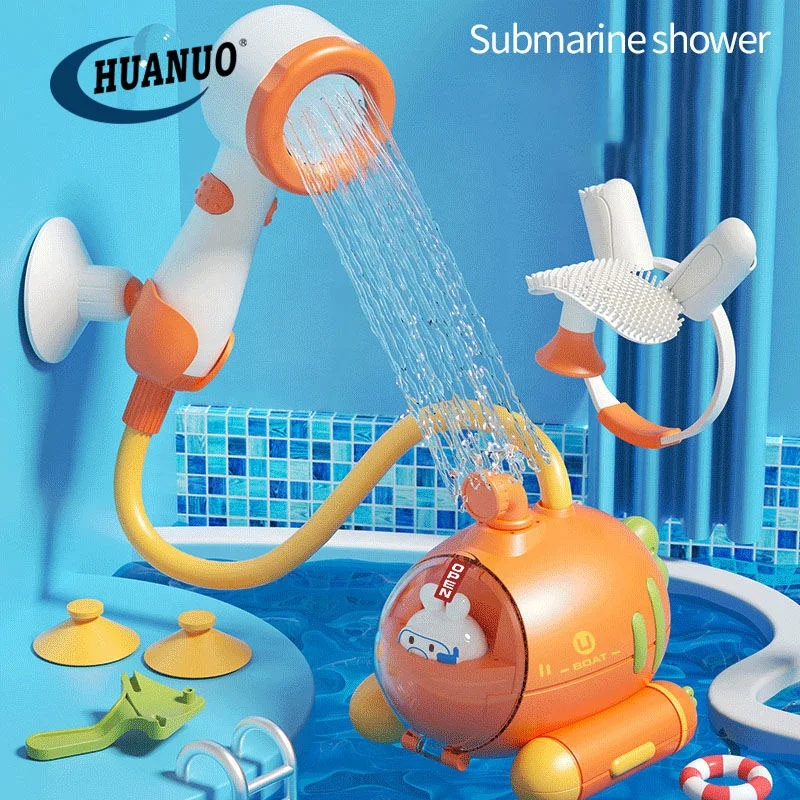 Submarine Bath Toys for Baby Electric Shower Head Baby Bath Toys Sprinkler Bathtub Tub Water Toys for Kids