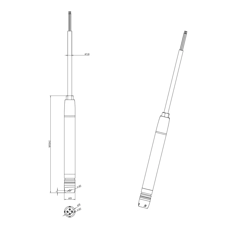 WNK Small Diameter 19mm Submersible Borehole Water Level Sensor for Deep Well