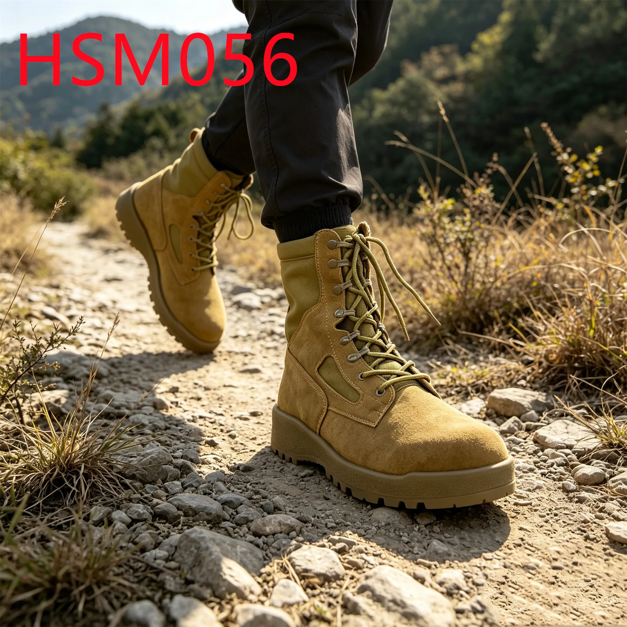 HY,Bushwhacking Impact Proof Outsole 8'' Hua Singh Tactical Gear Boots Water-repellent Nylon Fabric Retail Desert Boots HSM056