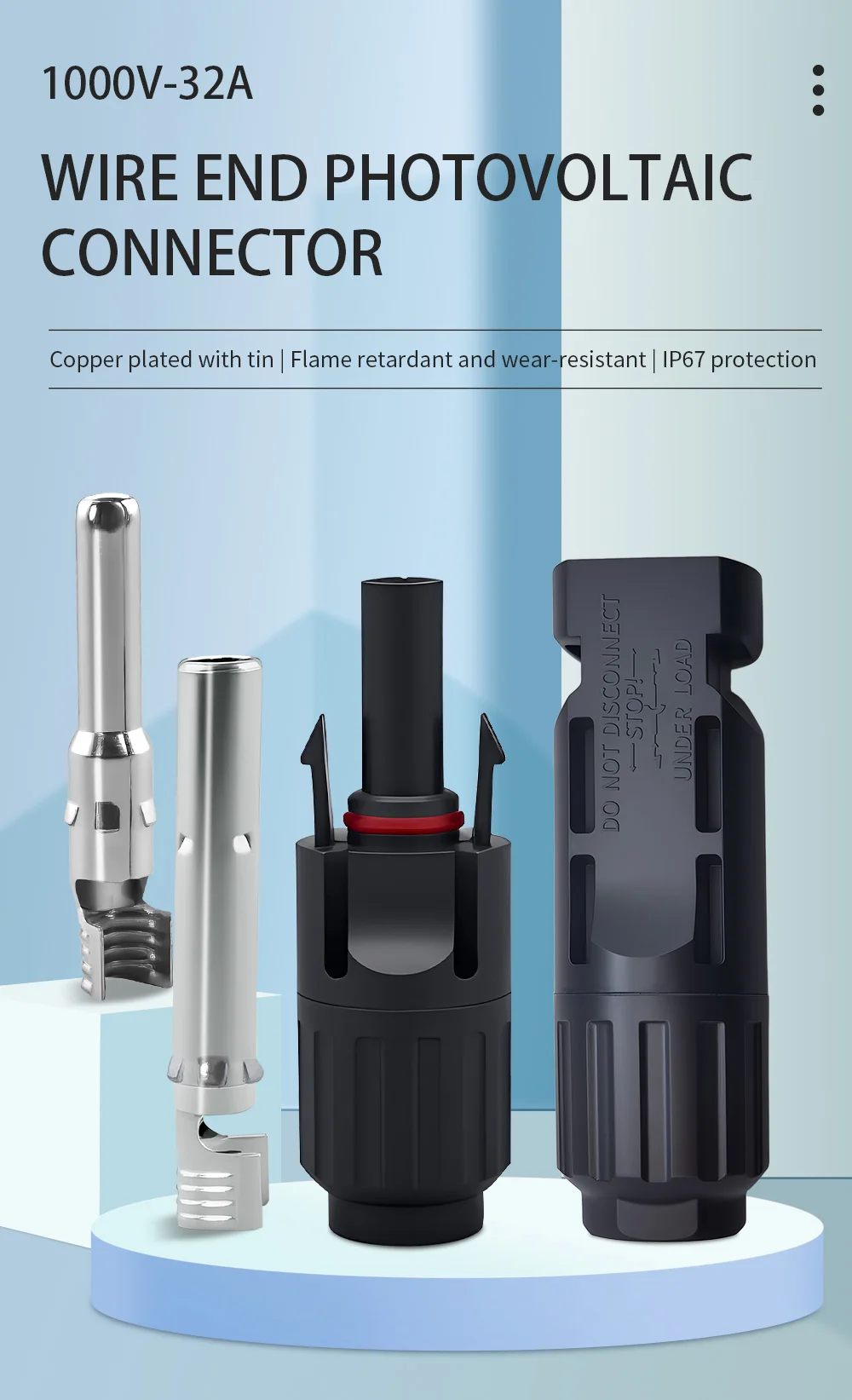 TOMZN 1000V 32A Two sets of Solar Connectors Panel Branch PV Photovoltaic Board Terminal Box Inverter Waterproof Anti-fuse