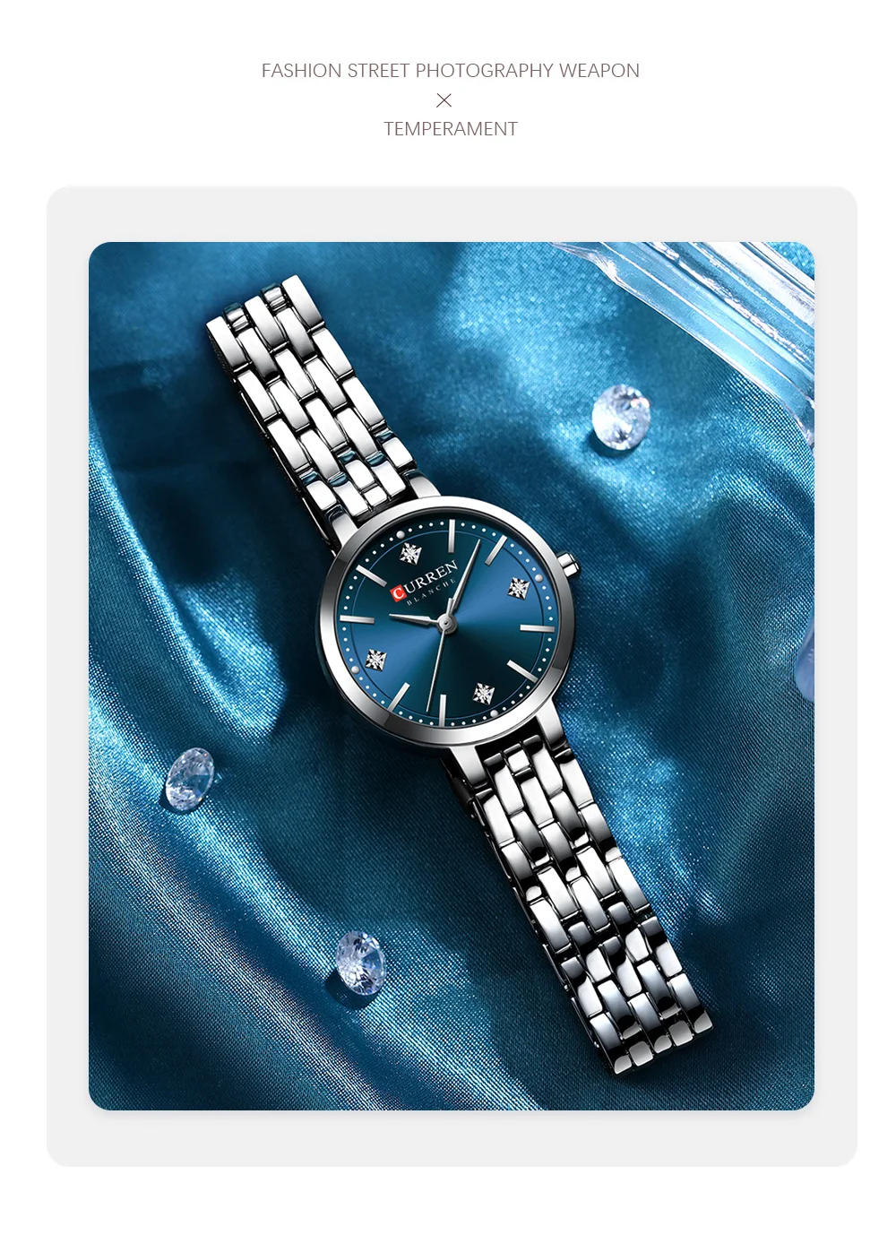 New CURREN 9106 Women Watches Fashion Women Casual Quartz Watch With Stainless Steel Female Clock Waterproof