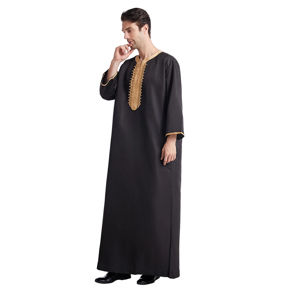 Mens Robe Saudi Arabia Jubba Thobe Kleding Mannen Kaftan Abaya Muslim ...