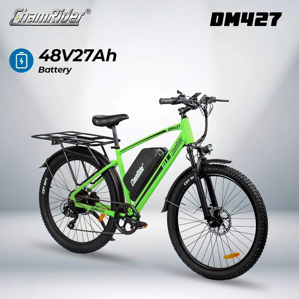 Bicicleta eléctrica híbrida ChamRider DM427, 48V, suspensión completa