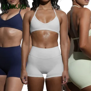 Custom Women's Two Piece Seamless Yoga Clothing Sets Gym Fitness Breathable Tight Butt Lift SportsWear Plus Size Yoga Sets