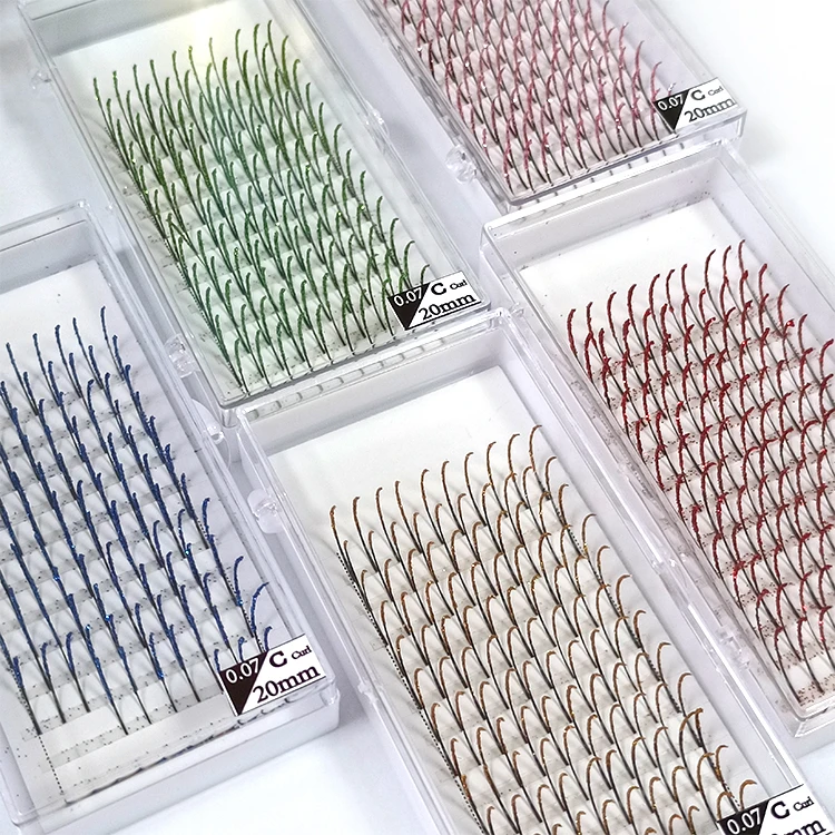 Yummylash Brand Oem Custom Colored Glitter Lash Extensions Glitter