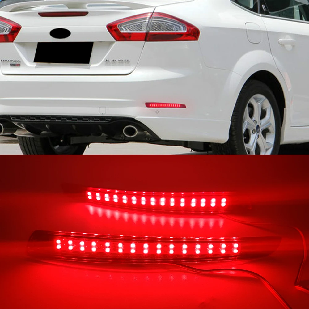 For Ford Mondeo Fusion 4 2011 2012 2013 LED Rear Bumper Reflector Brake Light Car Styling Tail Light Warning Light