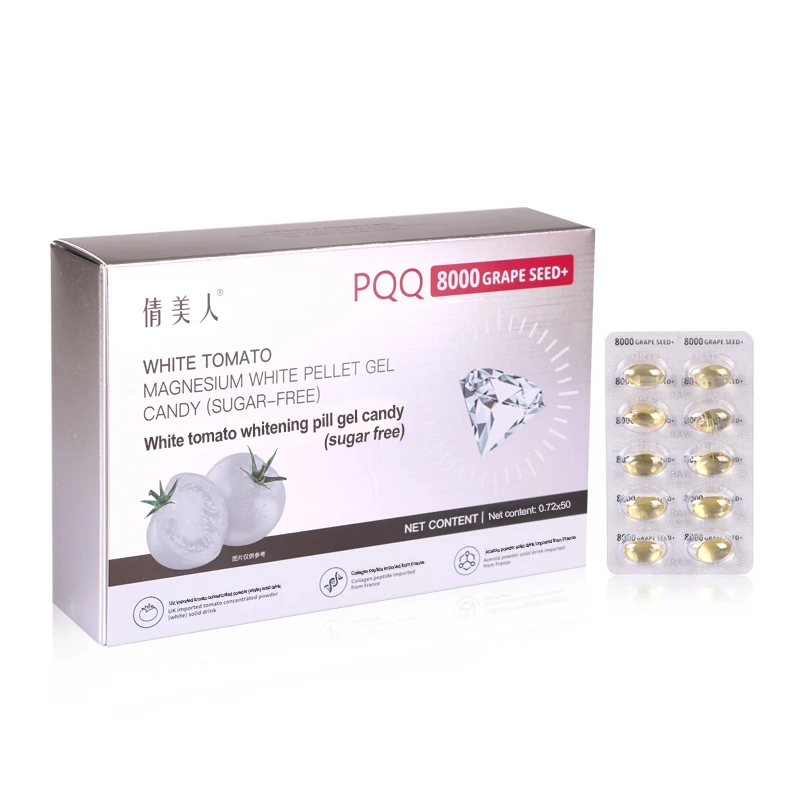 OEM White Tomato Softgel Capsule Anti-Aging Skin Whitening Marine Collagen Peptide Supplement Customizable