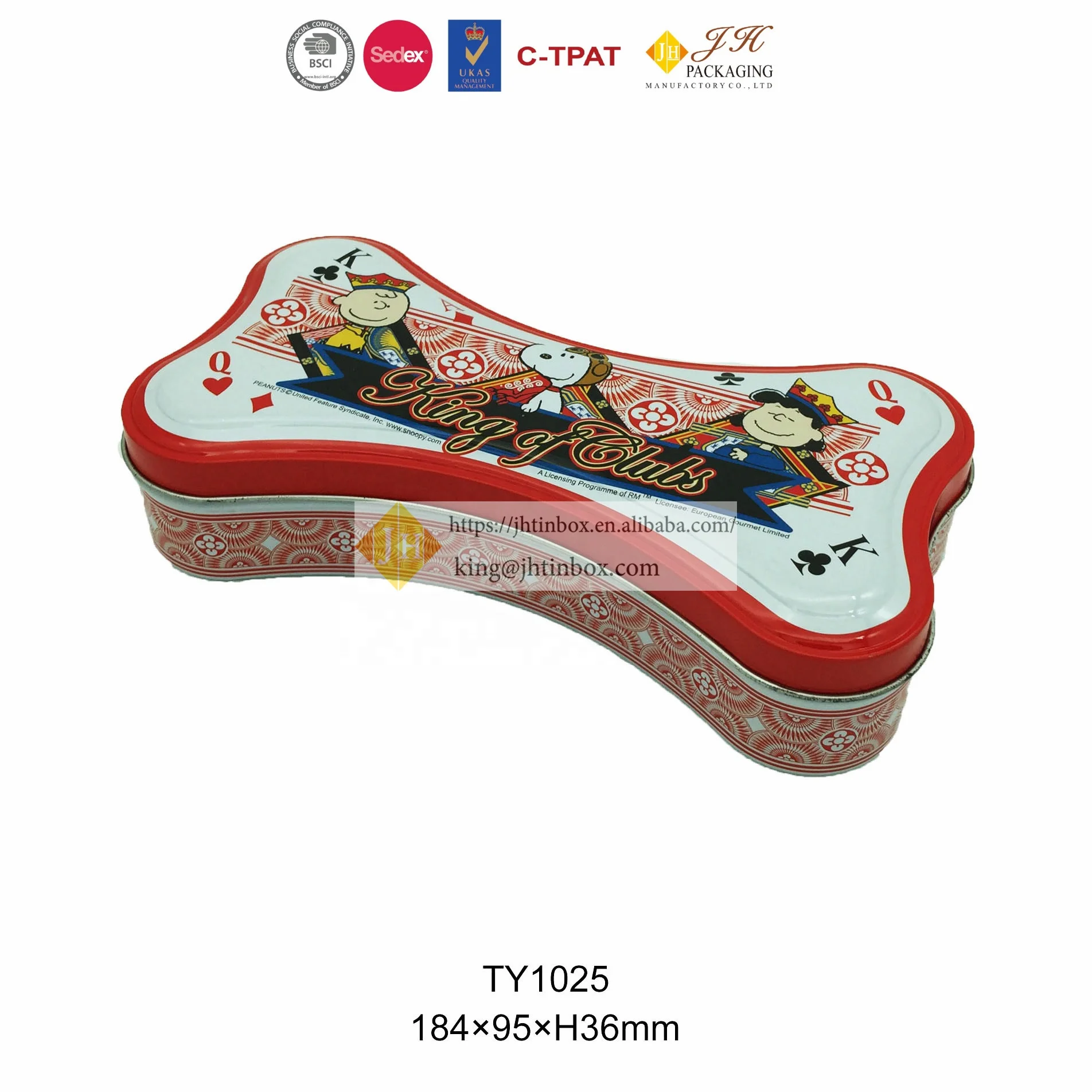 JH Clear and Bright Rocket Shape Toy Tin Box