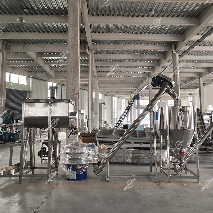 Automatic Line For Ginger Turmeric Garlic Beetroot Powder Grinder Mixer Dried Vegetable Fruit Powder Processing Equipment