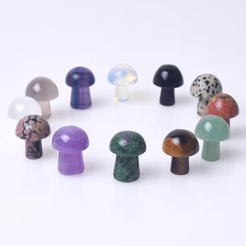 Wholesale hand-carved natural crystal gems of various beautiful small mushroom