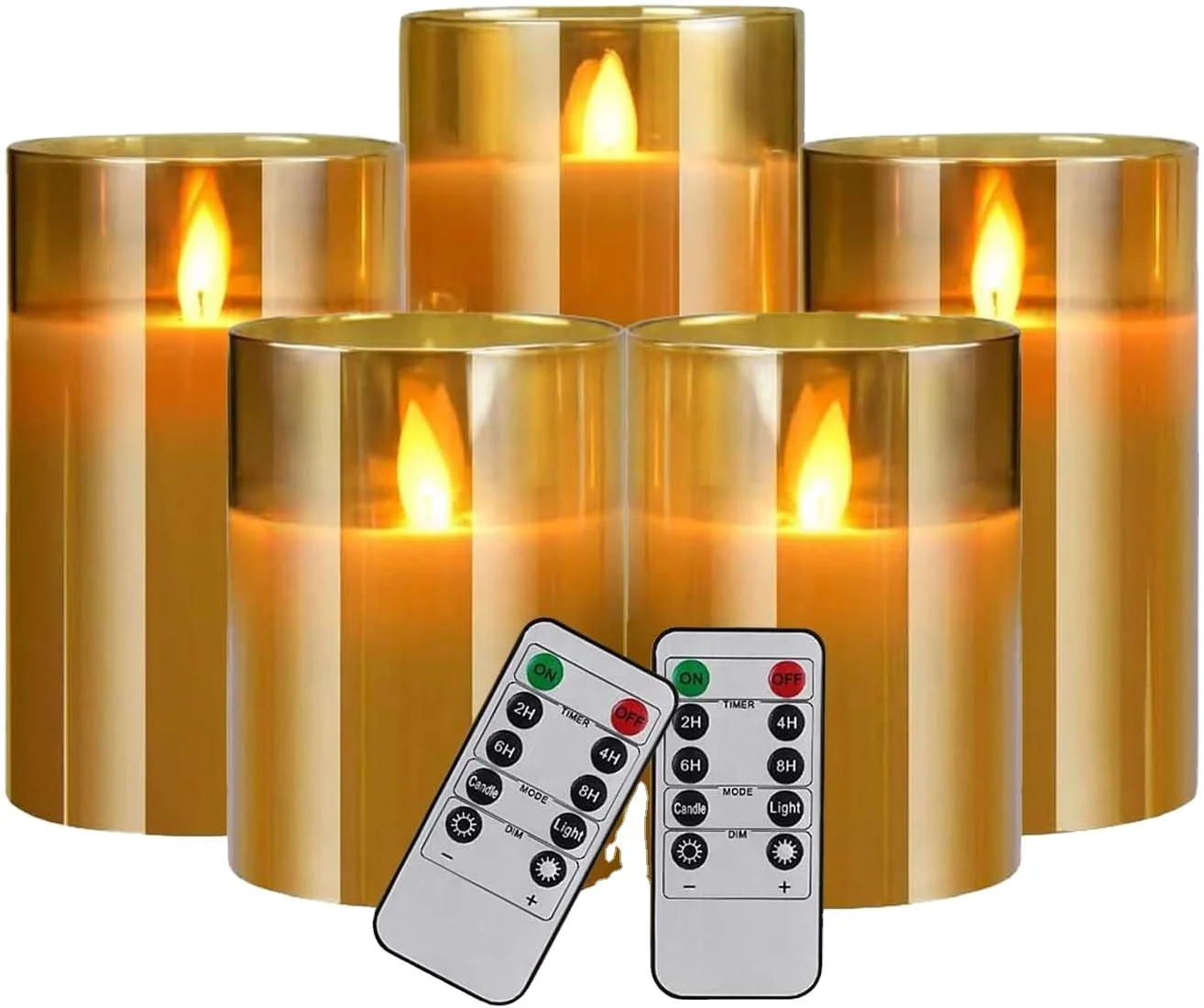 Amber Flameless Candles 5 Pack Battery Operated Candles With Flickering Flame Buy Amber