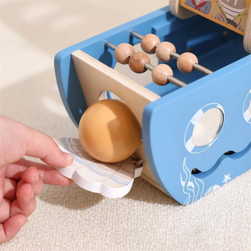 New Arrival 5-in-1 Multifunction Wooden Pirate Ship Toys Kids Montessori Toys Early Learning Educational Toys for Baby Toddlers