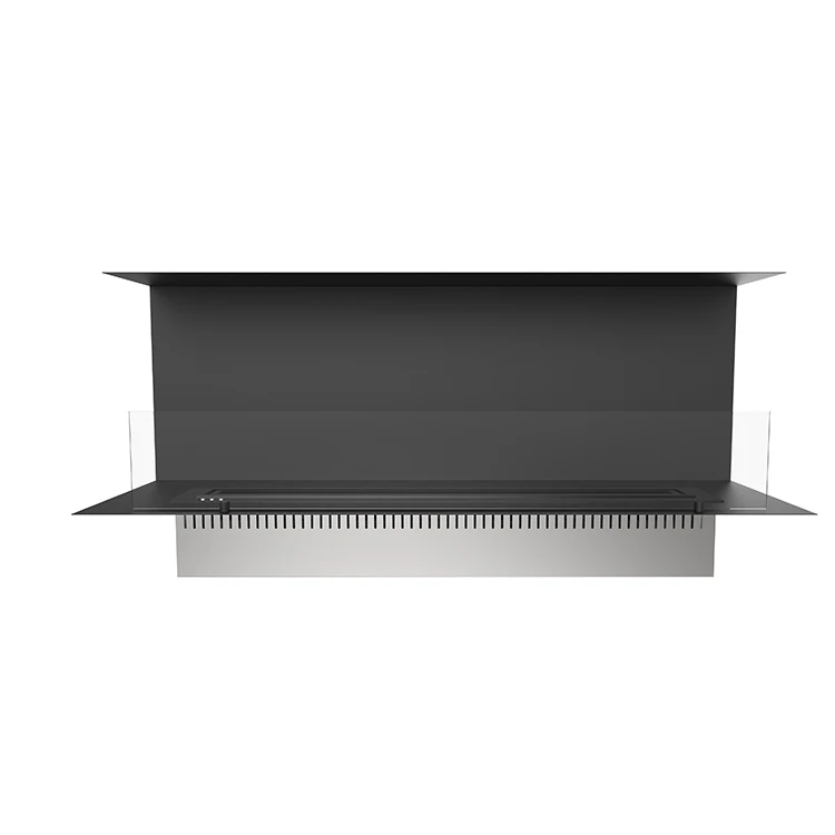 Customized Modern Design 1200mm C-Type Ethanol Fireplace Smart Remote Control Three Sides Opening Insert for Hotels Made Steel