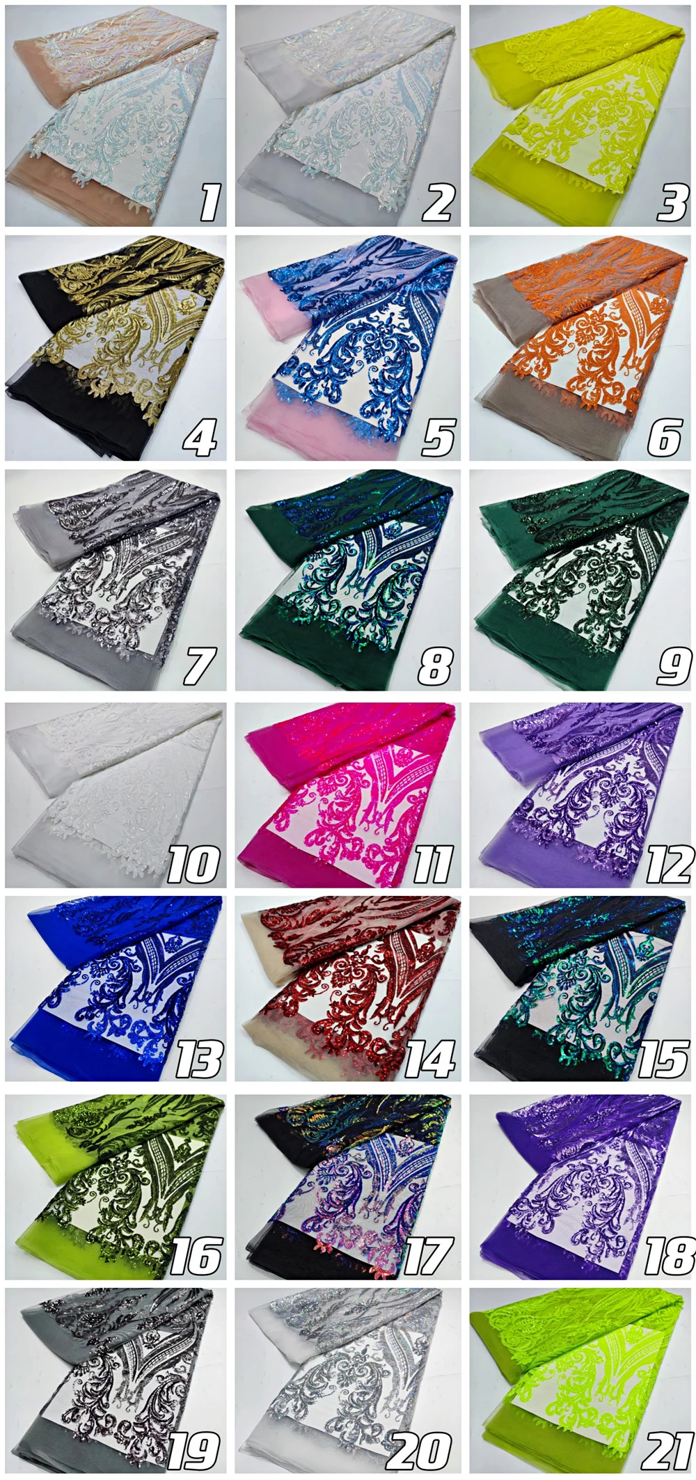 Hot Sale Gold Sequin Lace Fabric Bridal Lace Tulle Mesh Embroidered French Style Lace MN105