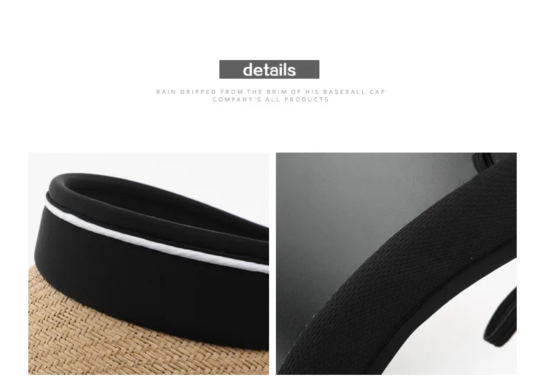 Summer Anti-UV Straw Baseball Cap Fashion Sports Running Sunscreen Sunshade Sun Hat Straw Visor Hat