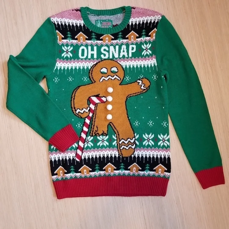 "OH SNAP" Gingerbread Christmas UGLY SWEATER Youth XS 