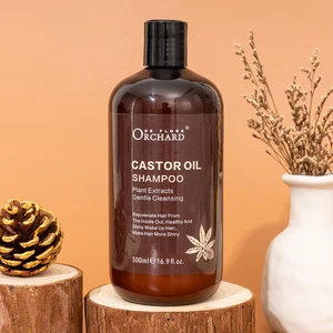 Custom Logo Castor Oil Hair Shampoo Gentle Cleansing and Repair for Damaged Hair Home Use-Anti Hair Loss Healthy and Shiny