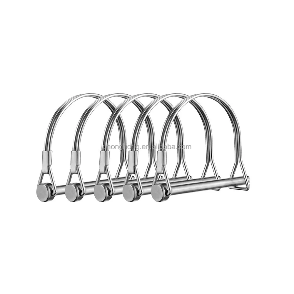 Buy 10 Pieces Wire Lock Pin, 38 Inch 9.21MM Heavy Duty Safety Coupler Pin Shaft Locking Pin For Farm Trailers Wagons Lawn Garden Square Silver - View #9