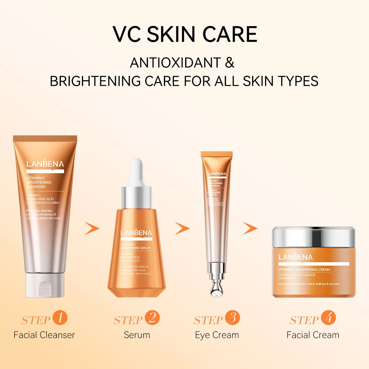 product lanbena new arrival vc brightening serum 30ml lightening face care skin serum-11