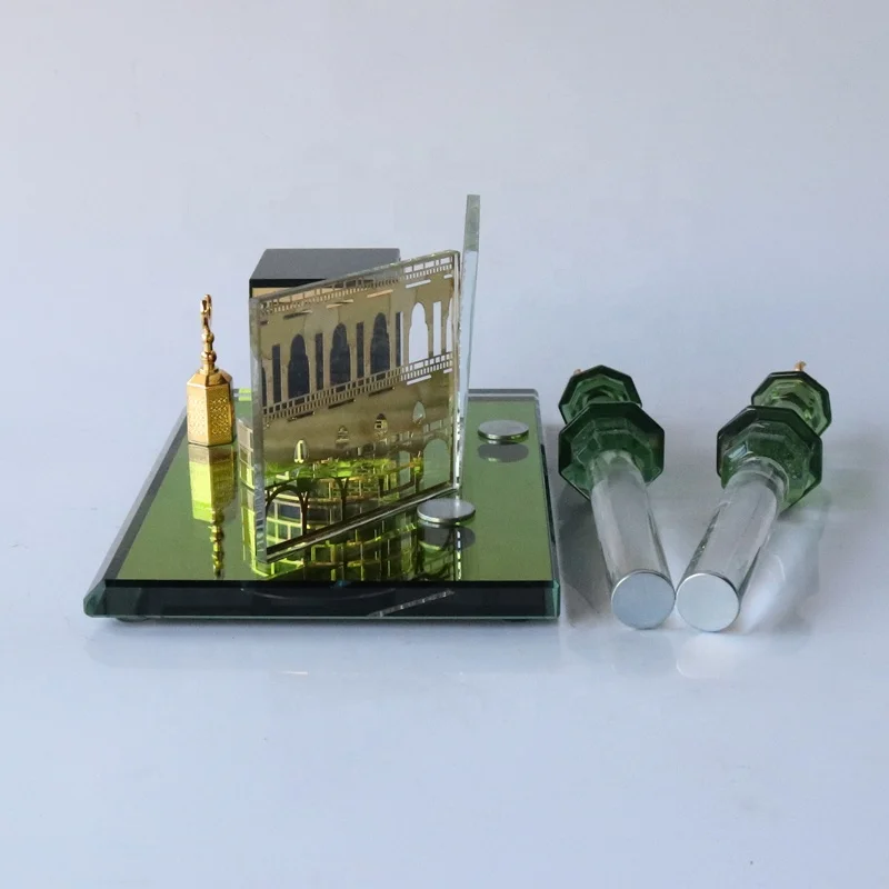 Muslim Islamic Crystal Decorations the Minaret of Mecca Mosque and Kaaba Ramadan Eid Gifts