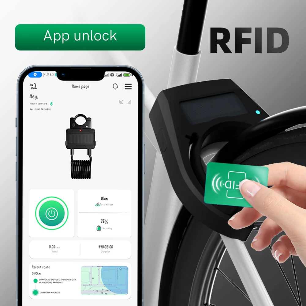 Smartes Sharing-Fahrradschloss mit QR-Code-App zum Automatischen  Entsperren, Wasserdicht IP67 und Bluetooth-Diebstahlschutz