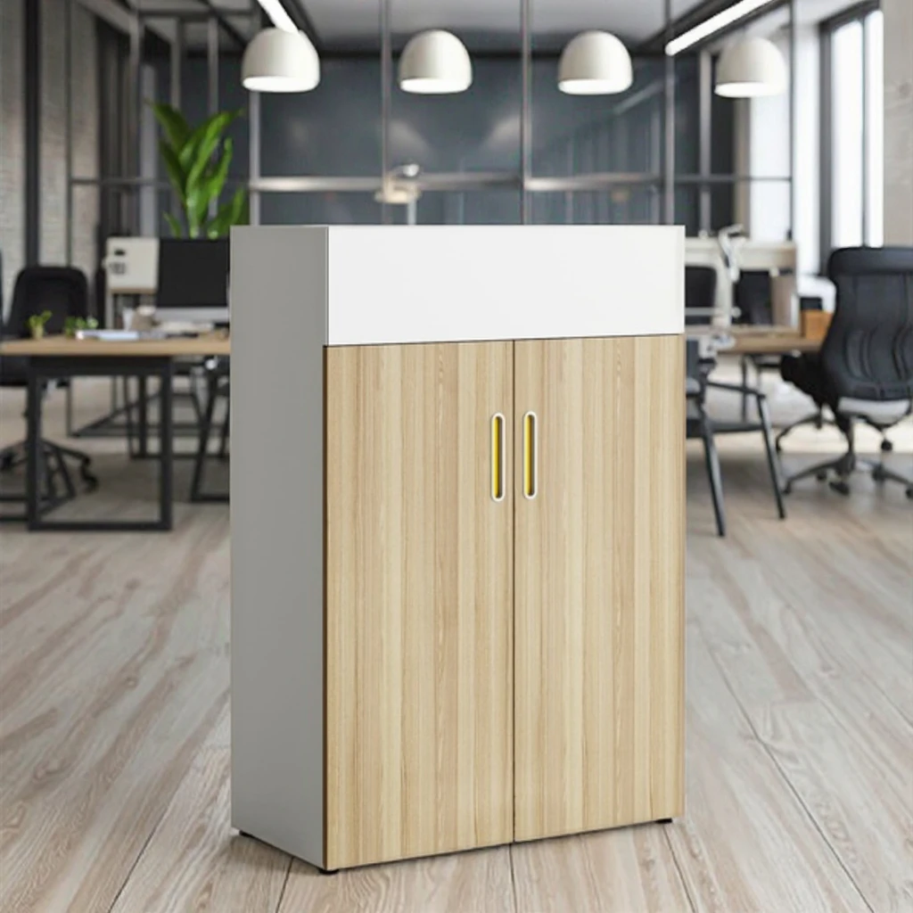 Office Flower Pot Storage Cabinet with Hybrid Design Built-In Plant Holder & Document Shelves-Modern Home & Business Furniture 2