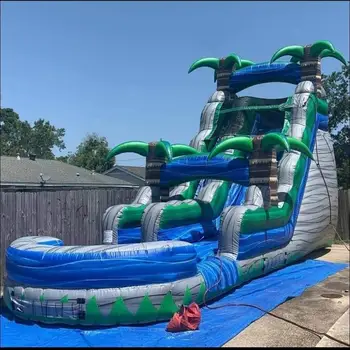 Amusement Park Outdoor Sport Game Backyard Kid Playing Inflatable Castle Inflatable Water Slide Large Inflatable Wet Pool Slides