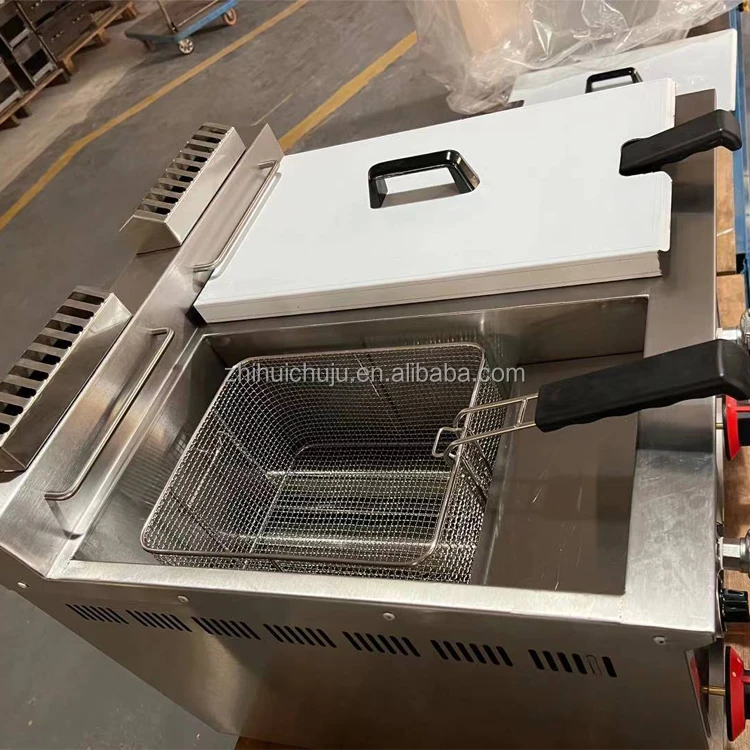 China Commercial Chip Gas Fryer Temperaturecontrolled 16l Deep Fryer