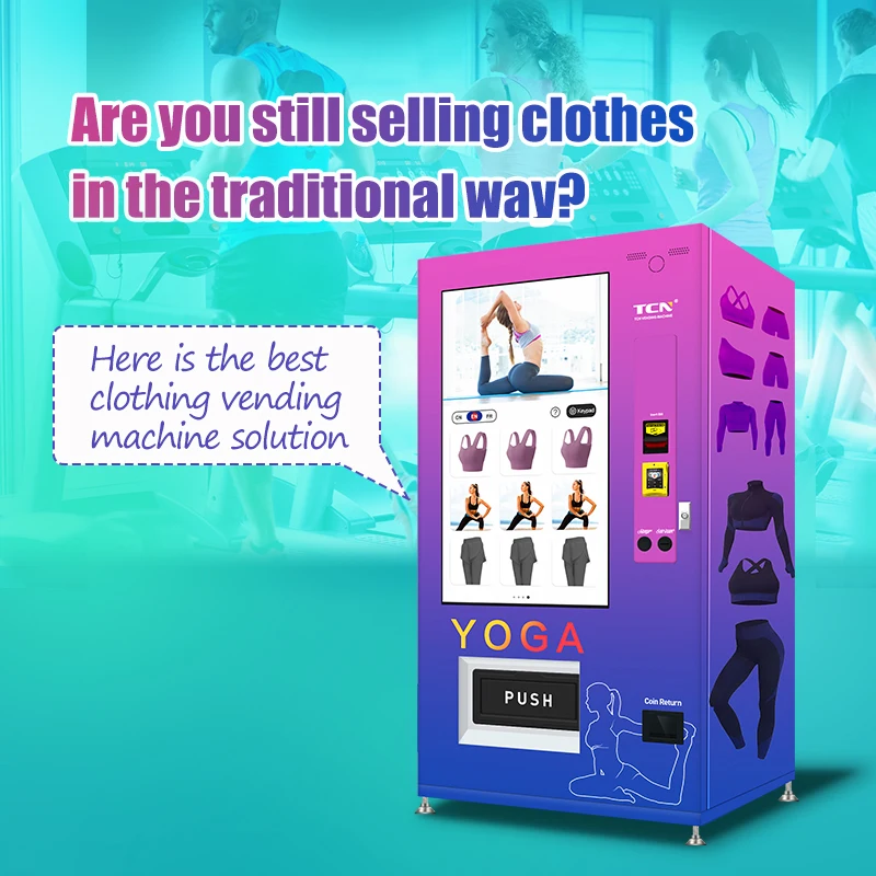 TCN Advertising Screen Vending Machine Clothing Yoga Wear Vending Machine for Stadium and Gym