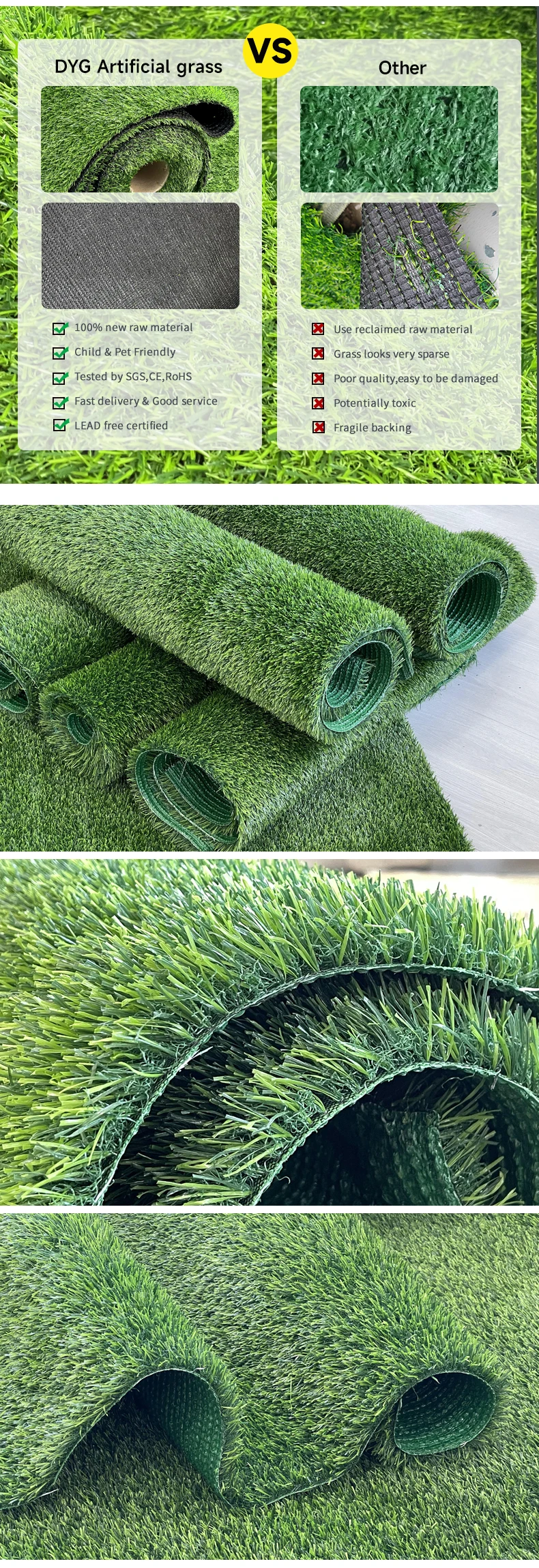 Realistic Artificial Turf for Indoor & Outdoor Landscaping