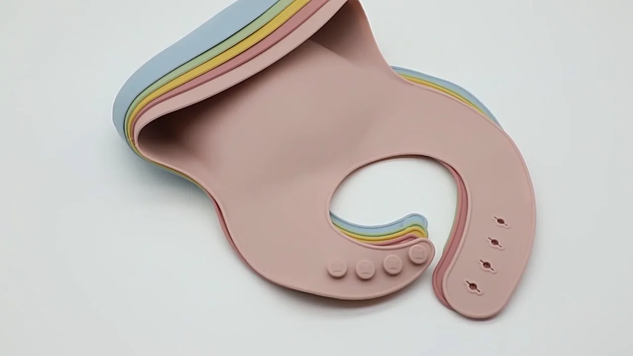 Factory Customized No Bpa Silicone Baby Bibs Easily Clean Comfortable