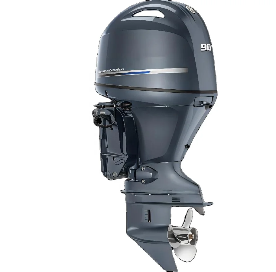 Original 4 stroke Outboard Boat Motors 90hp Yanaha F90CETL steering