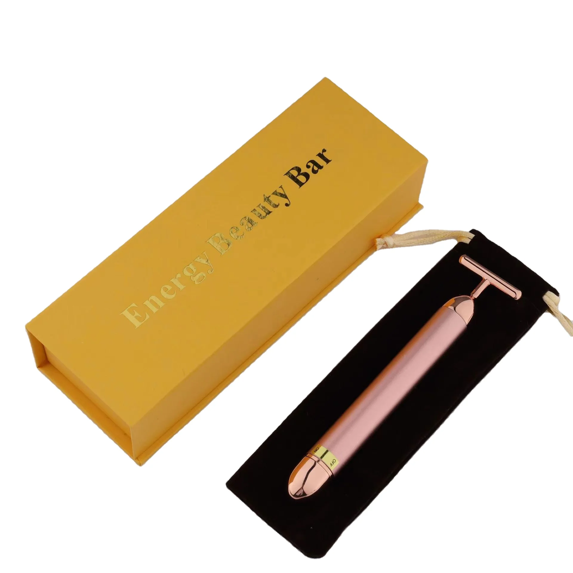 【新品未使用】 24K GOLD BEAUTY STICK MODEL FO-1 24K Gold Energy Beauty Bar Facial T-Shape Germanium Massage Stick
