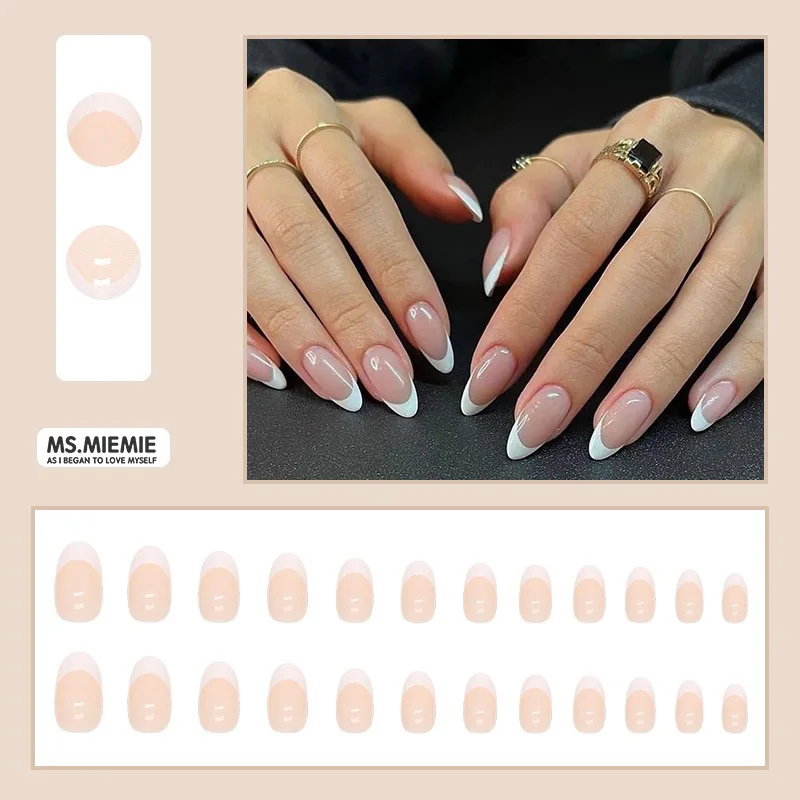 Ms.Miemie 24-Piece ABS French Short Nails Nail Wholesale Wholesale Press on Nails