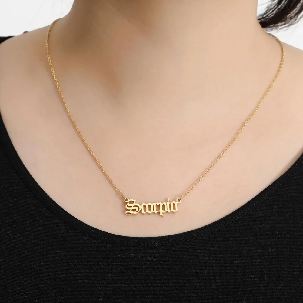 zodiac letter necklace