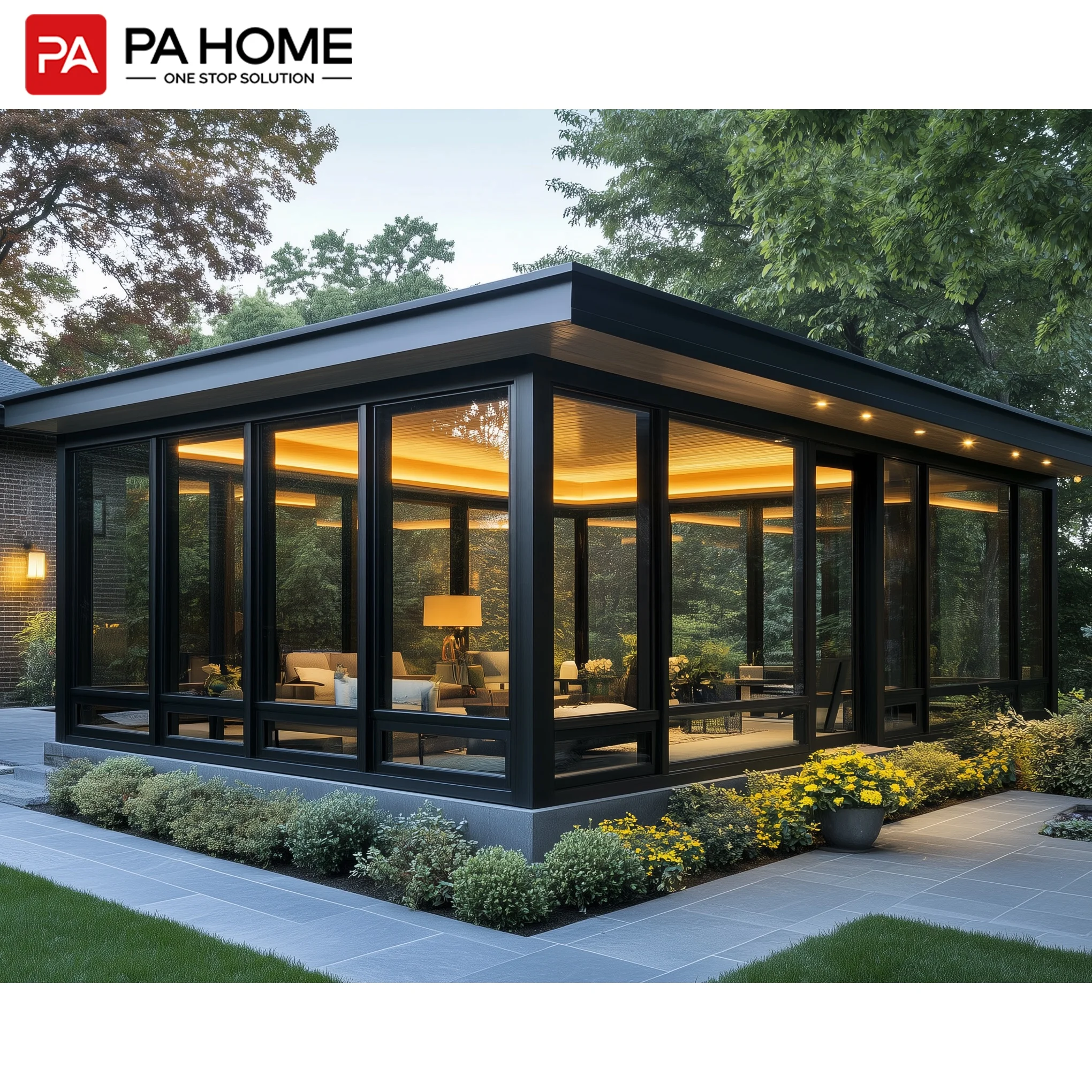 PinAi Modular Custom Window Commercial Solarium Outdoor Aluminum Glass Sunroom