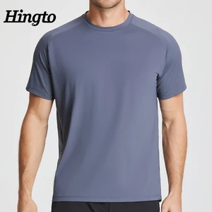 Wholesale Custom Men's Sporty Oversized Fitness Gym T-Shirt Breathable Polyester Blank T-Shirt for Running Sport