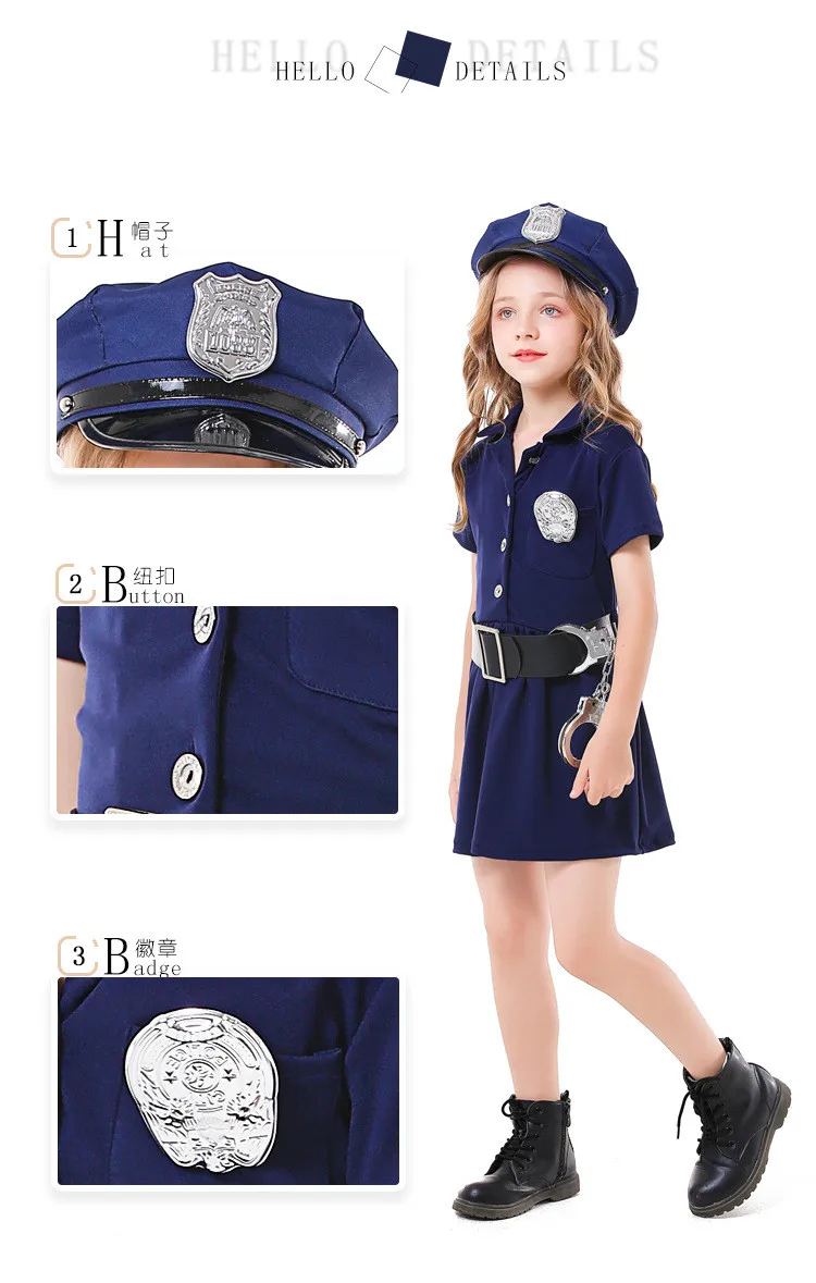 cute kids girl police carnival party