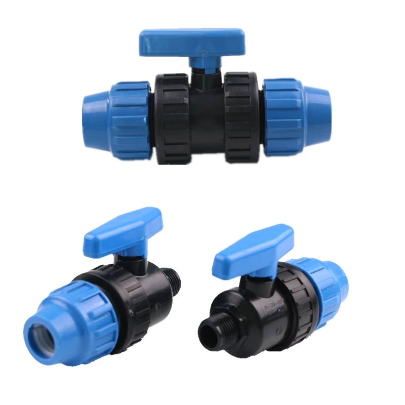 Size DN20 40 50 Quick Connection PE Pipe Compression Ball Valve