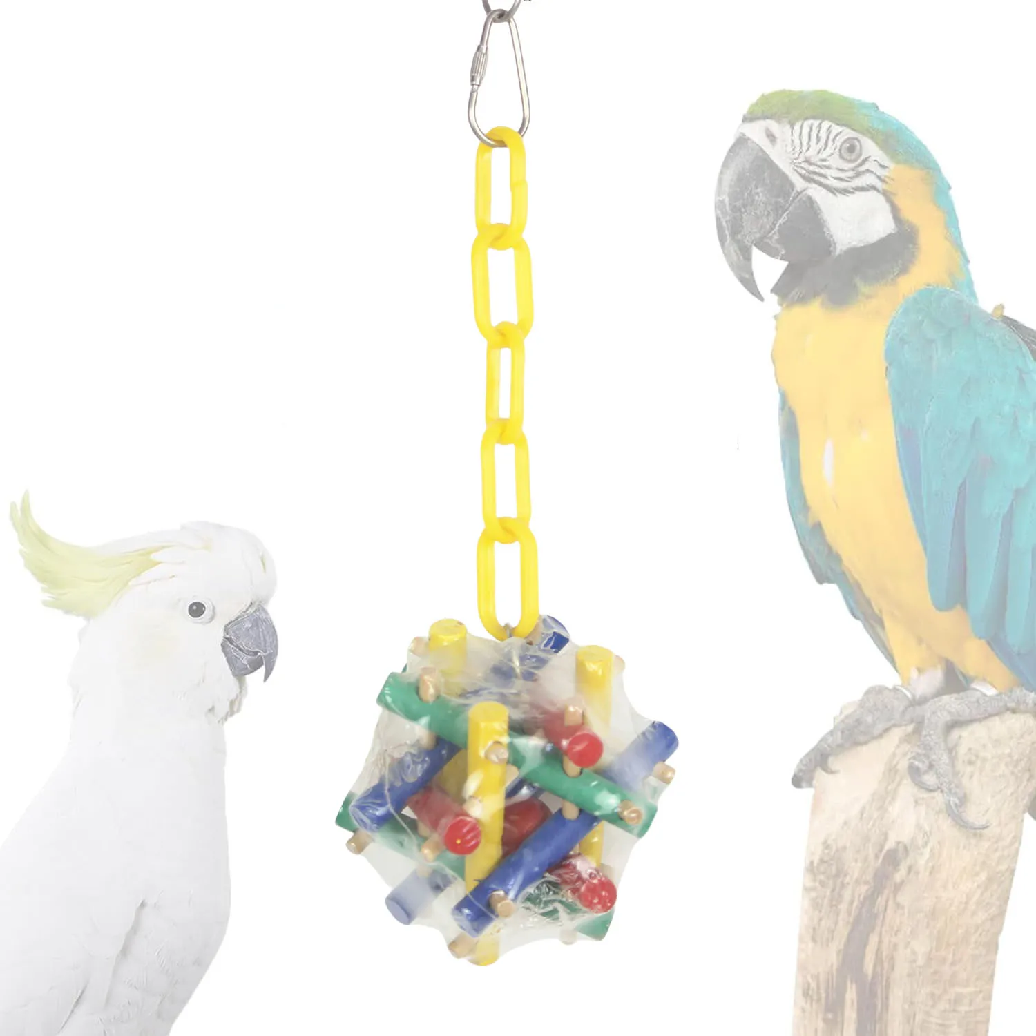 Vogel-Kauspielzeug Aus Holz Mit Futtersuch-Löchern – Für Papageien, Sittiche, Hamster & Kleintiere