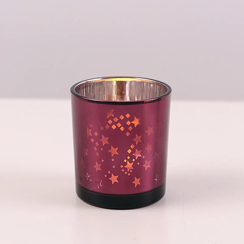 Wholesale Customized Luxury Empty Glass Candle Jars Electroplated