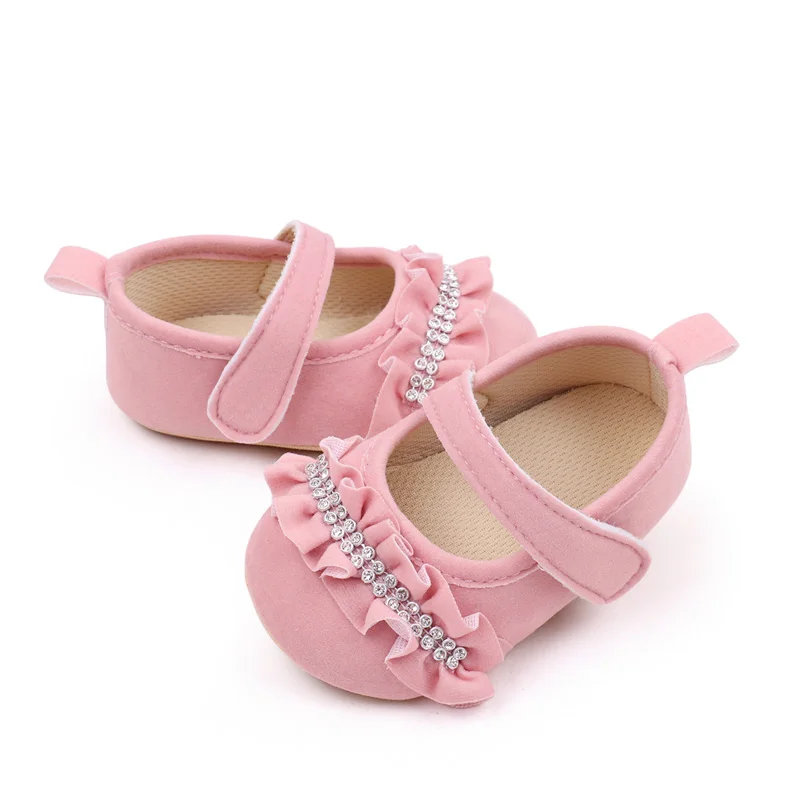 Rhinestone Design Soft TPR Outsole Prewalker Baby Girl Shoes Baby Walking Shoes for Girls details