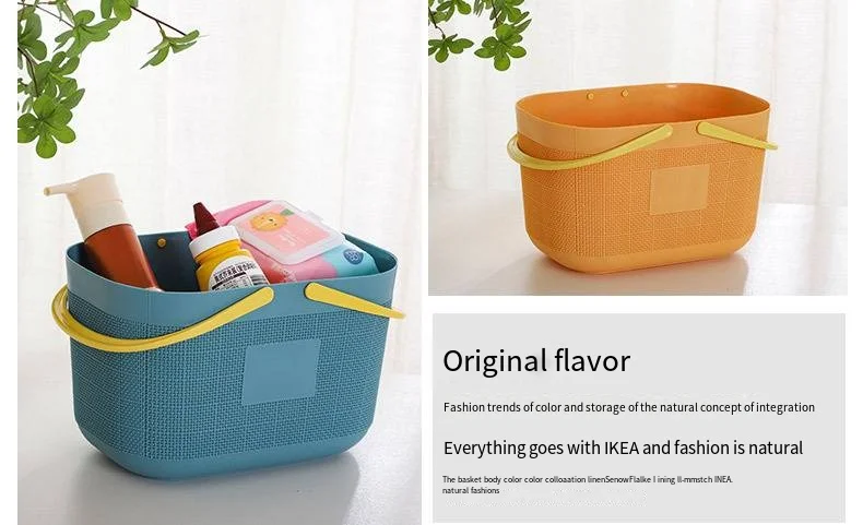 Wholesale portable plastic storage basket kitchen household bath bathroom bath basket storage basket manufacture